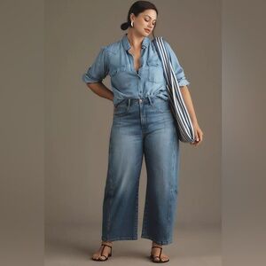 Pilcro Anthropologie Kenna Mid-Rise Heritage Barrel Jeans 31 12 casual baggy